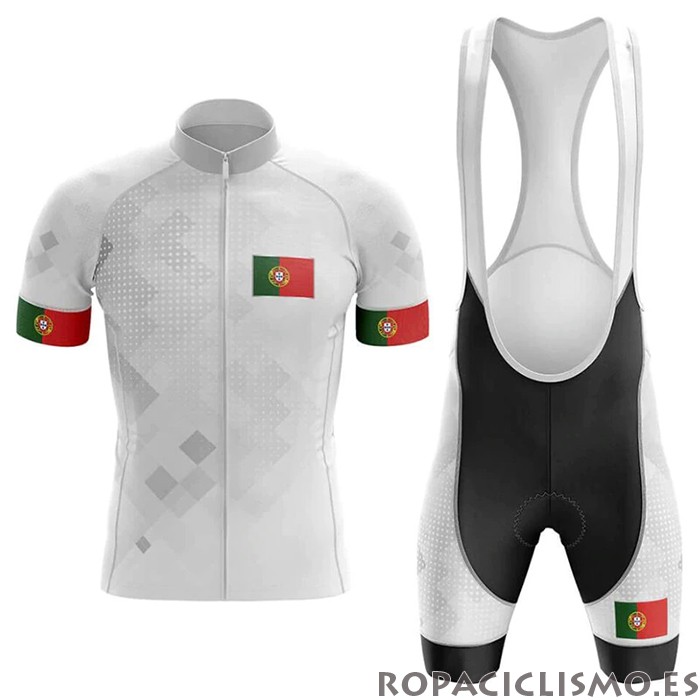 2020 Maillot Campeon Portugal Tirantes Mangas Cortas Blanco(2)